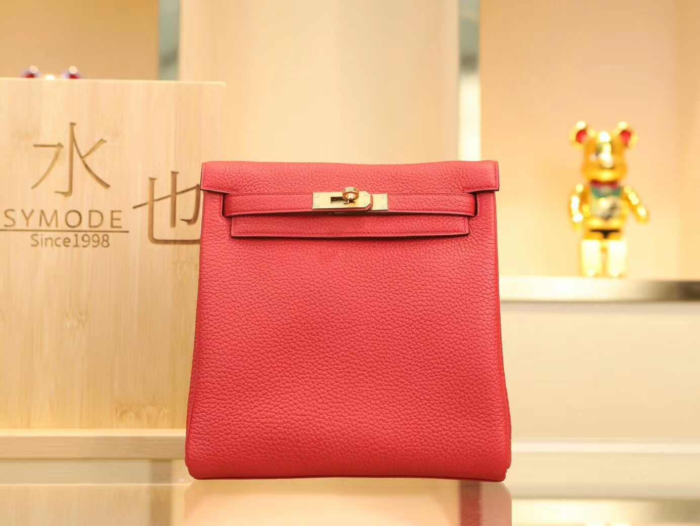 爱马仕女包价格 Hermes Q5国旗红Togo皮Kelly Ado22CM双肩背包