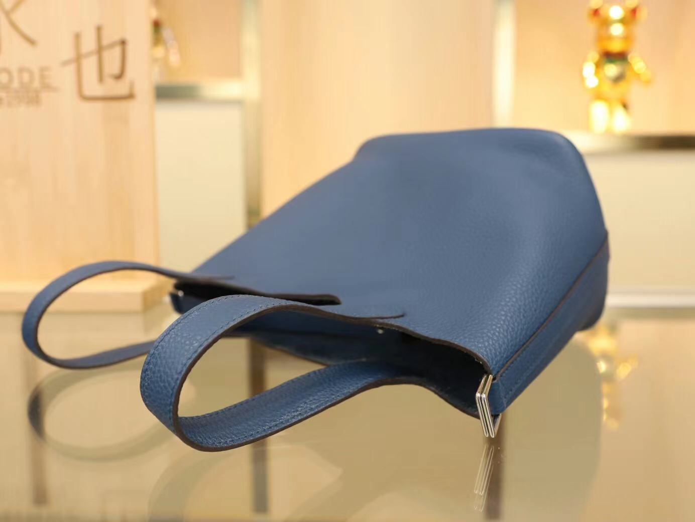 爱马仕菜篮子包水桶包 Hermes Picotin Lock18/22CM S4深邃蓝 银扣
