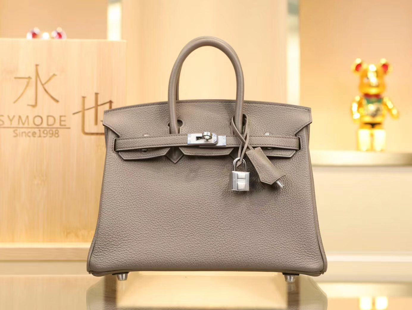 爱马仕包包官网 Hermes Birkin25CM 8F锡器灰Togo皮内缝铂金包