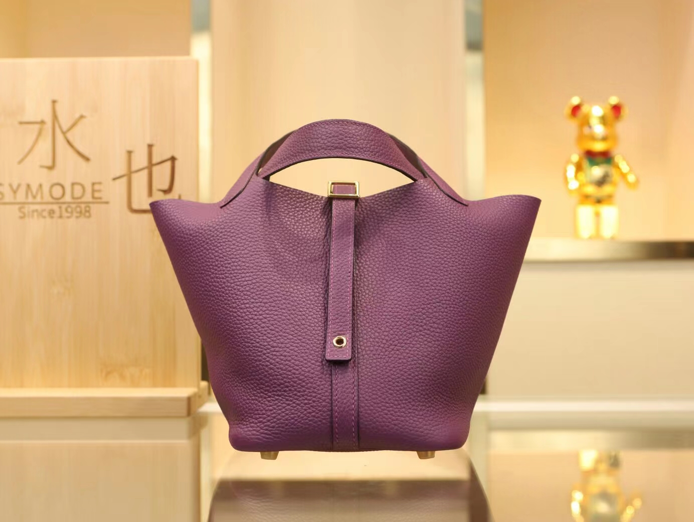 爱马仕包包批发 Hermes Picotin Lock18/22CM P9海葵紫TC皮菜篮子包水桶包