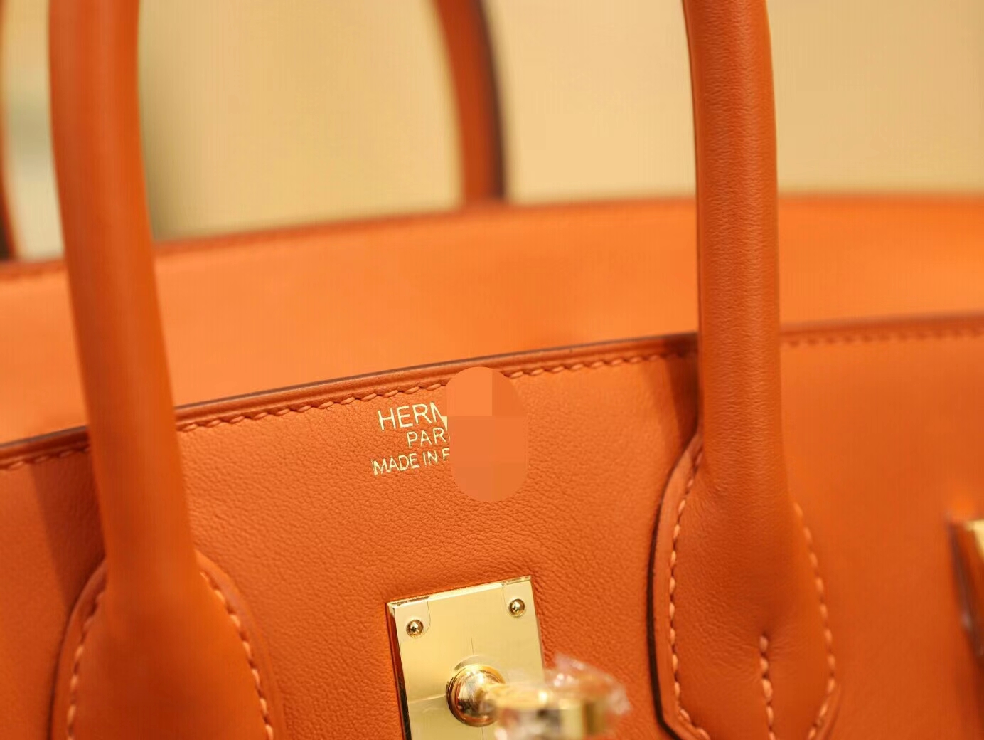 Hermes Birkin25CM 爱马仕CK93橙色Swift小牛皮铂金包 金扣