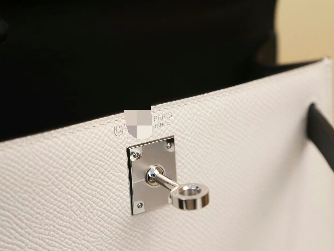Hermes Mini Kelly二代19CM 爱马仕黑色拼白色Epsom皮二代迷你凯莉包