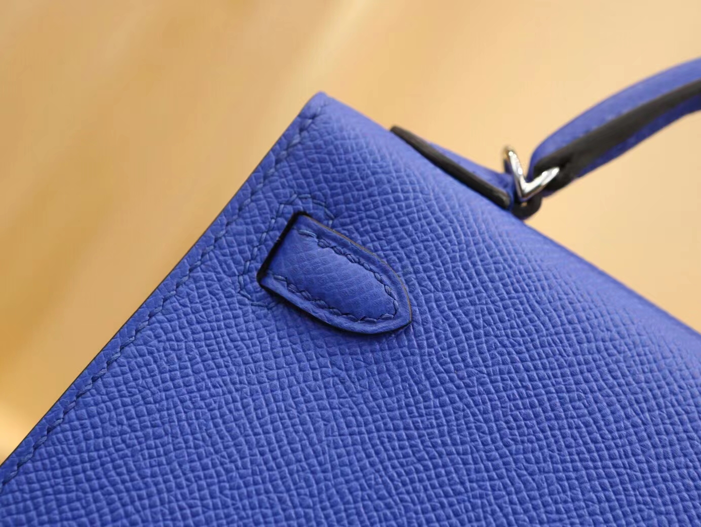 Hermes Mini Kelly 2代 爱马仕i7琉璃蓝Epsom掌纹牛皮二代迷你凯莉包