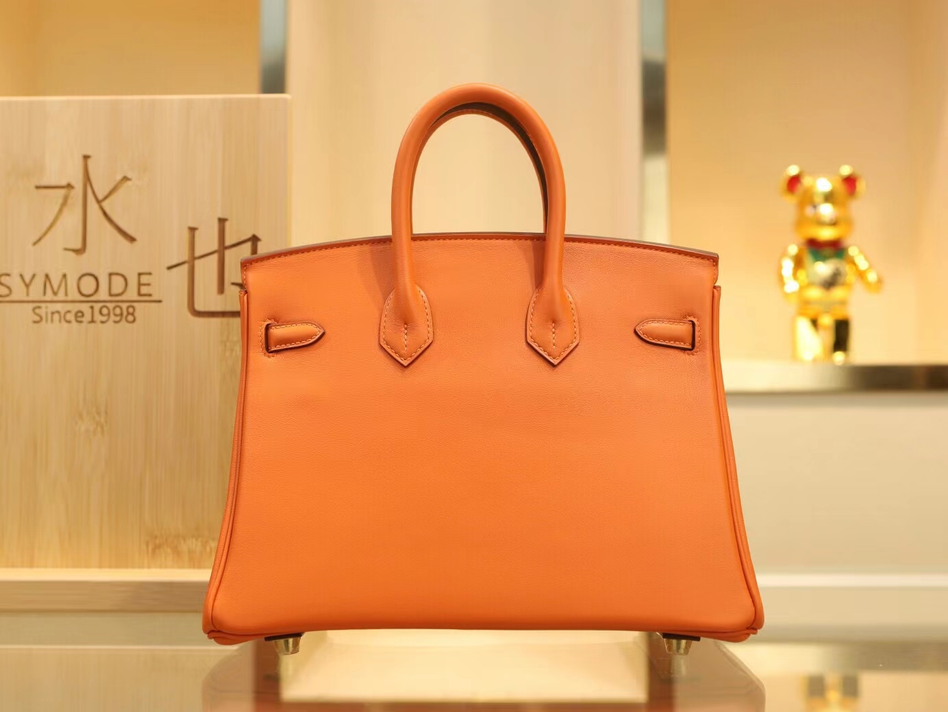 Hermes Birkin25CM 爱马仕CK93橙色Swift小牛皮铂金包 金扣