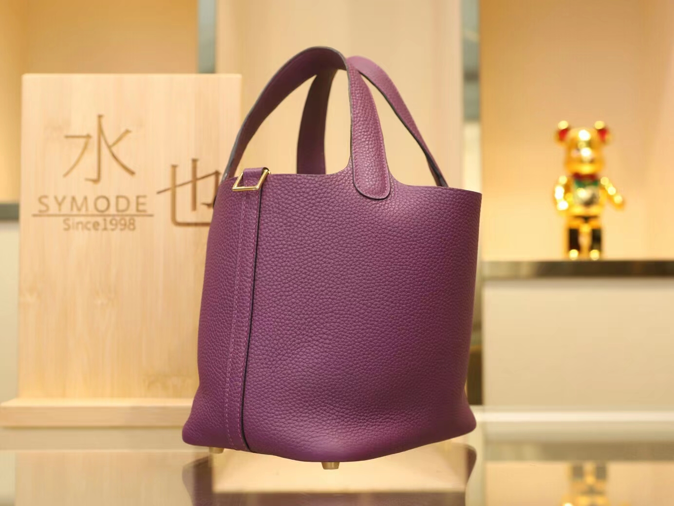 爱马仕包包批发 Hermes Picotin Lock18/22CM P9海葵紫TC皮菜篮子包水桶包
