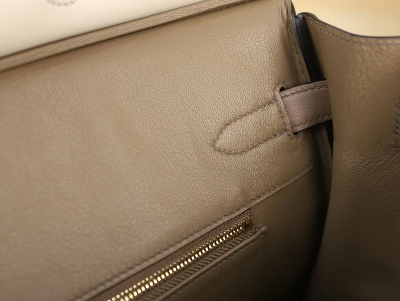 Hermes Birkin30CM 爱马仕奶昔白拼M8沥青灰Swift小牛皮铂金包 金扣