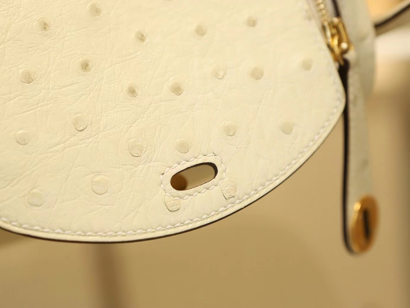 Hermes Mini Lindy19CM 爱马仕I2奶油白Nata进口鸵鸟皮迷你琳迪包