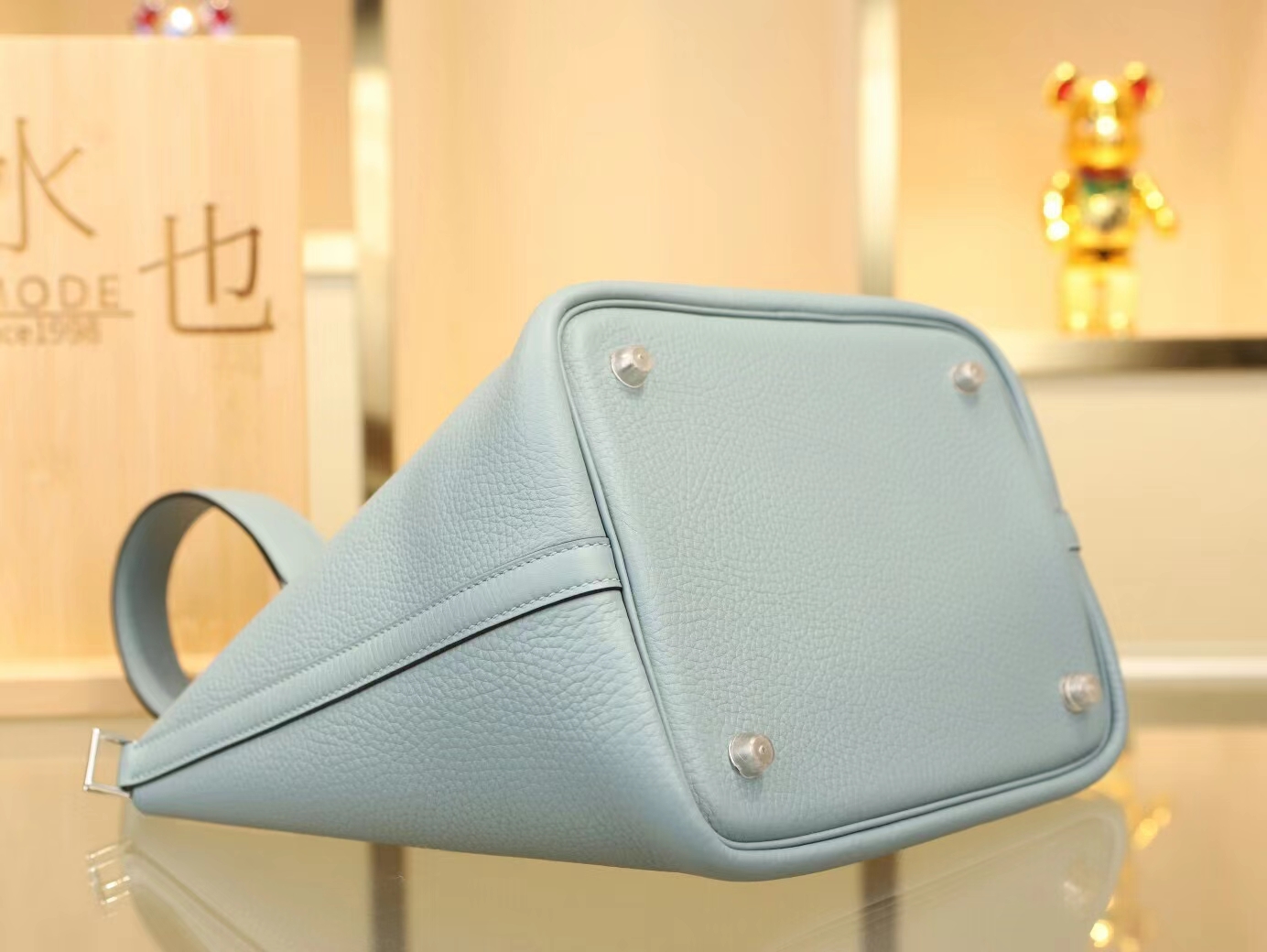 Hermes Picotin Lock18/22CM 爱马仕7G天青色菜篮子包水桶包 银扣
