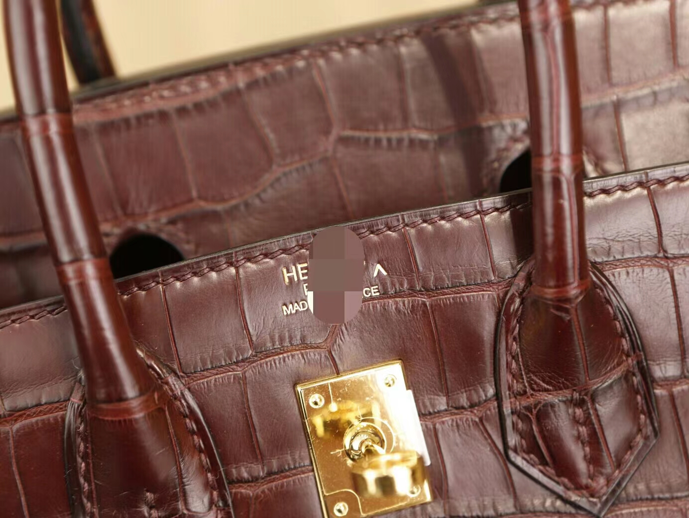 Hermes Birkin25CM 爱马仕CK57波尔多酒红 雾面倒v野生鳄鱼皮铂金包 金扣