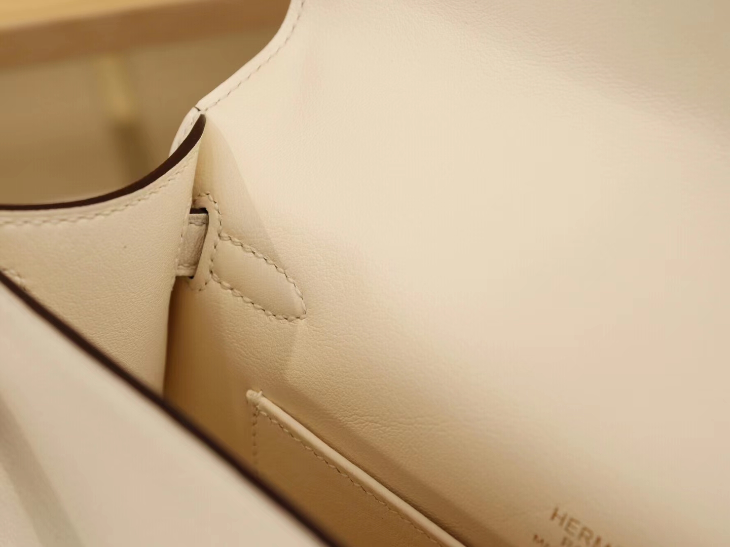 Hermes Mini Kelly 1代 爱马仕I2奶油白Nata Swift牛皮迷你凯莉包 金扣