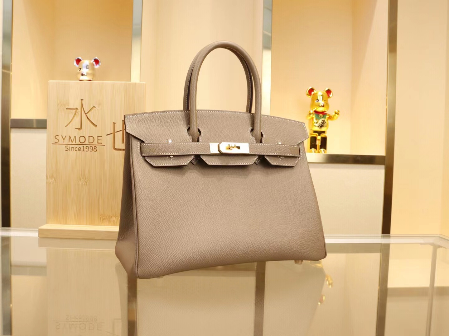 Hermes爱马仕大象灰CK18 Etoupe铂金包Birkin25CM/30CM 金扣/银扣