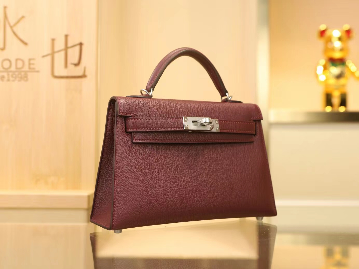 Symode Hermes Mini Kelly 2代 爱马仕0G马鞍红山羊皮迷你凯莉包手拿包