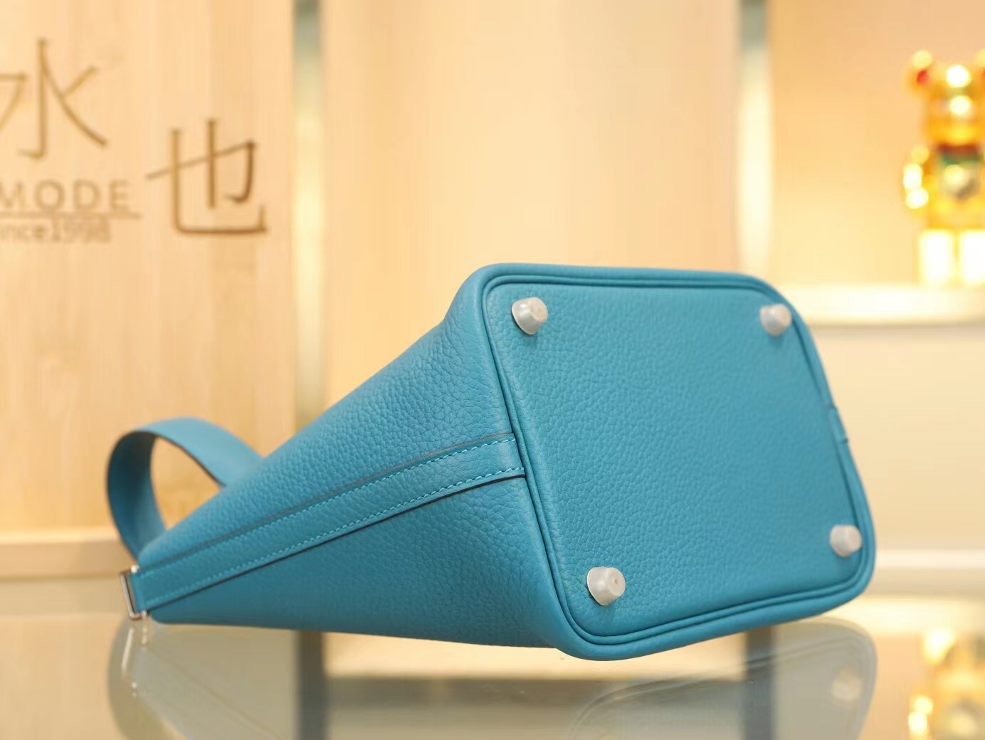 水也名品爱马仕包包 Hermes Picotin Lock18/22CM 7W伊兹密尔蓝菜篮子包