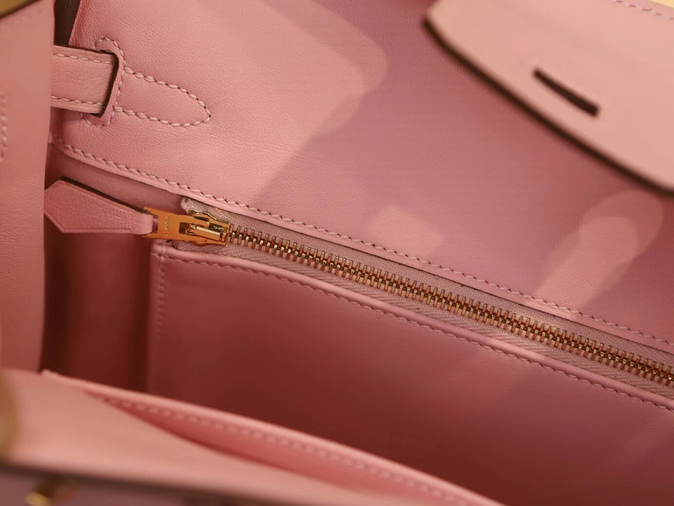 Hermes Birkin25CM 爱马仕3Q新樱花粉Swift小牛皮铂金包 金扣