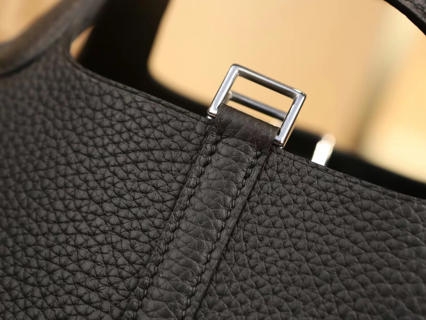 爱马仕菜篮子包 Hermes Picotin Lock18/22CM 89黑色TC皮 银扣/金扣