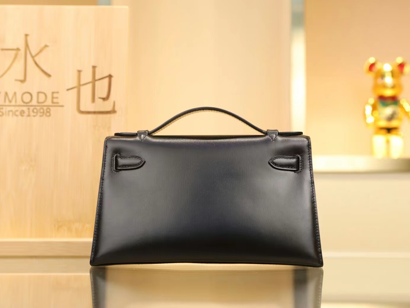 爱马仕迷你凯莉包一代全黑So Black 黑色Swift皮Kelly Pochette1代22cm