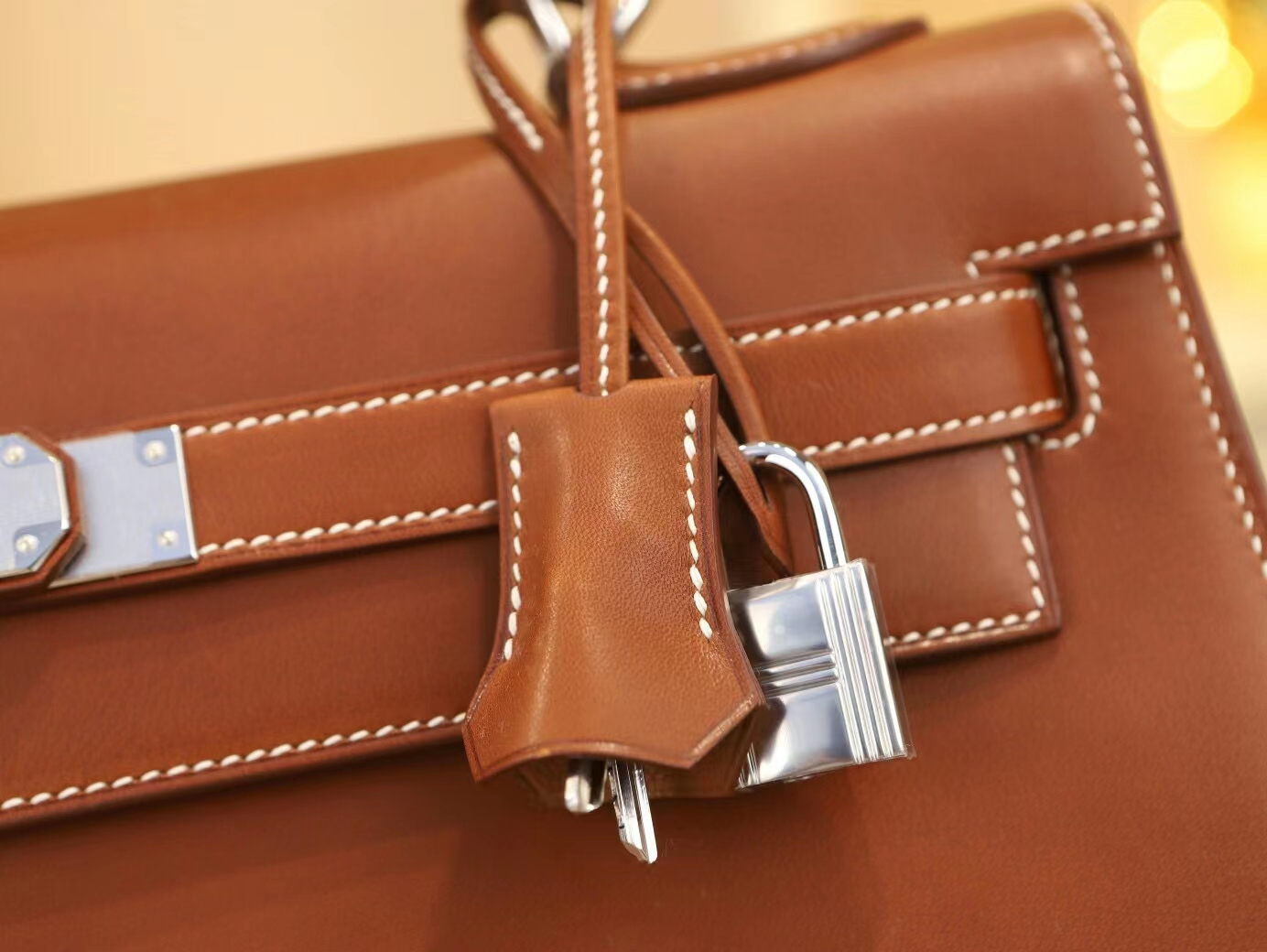 Hermes Kelly32CM 爱马仕CK34焦糖棕马鞍皮凯莉包手提女包 银扣