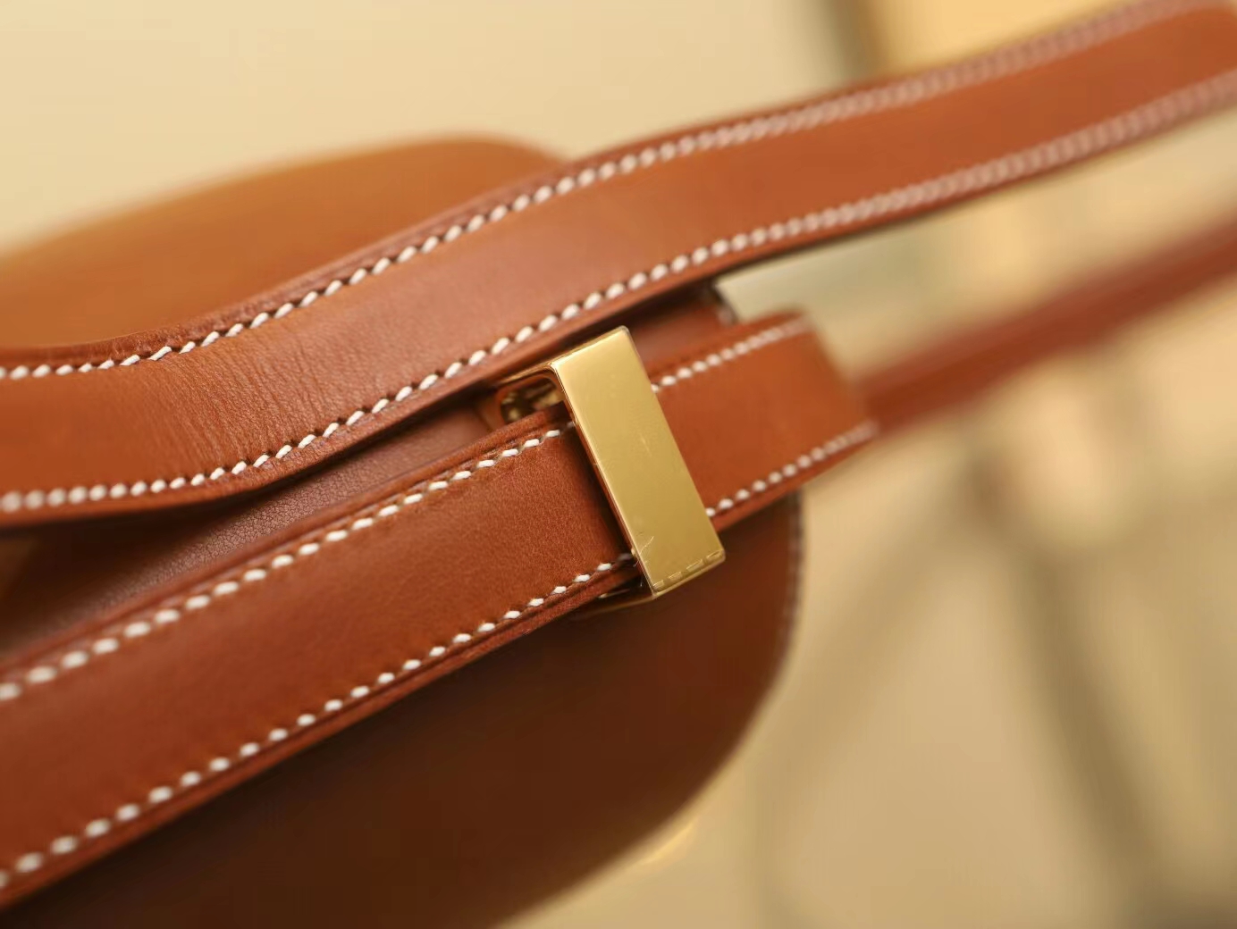 爱马仕女包定做 Hermes Constance24CM CC34焦糖棕马鞍皮康斯坦包