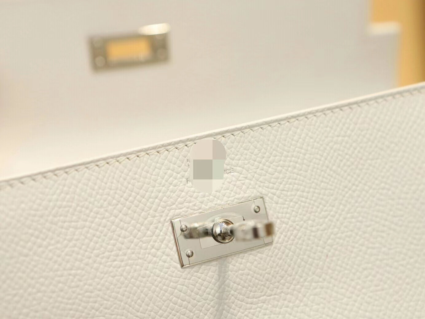 水也名品 爱马仕Hermes 01纯白Blanc Epsom皮Kelly凯莉长款钱包 银扣