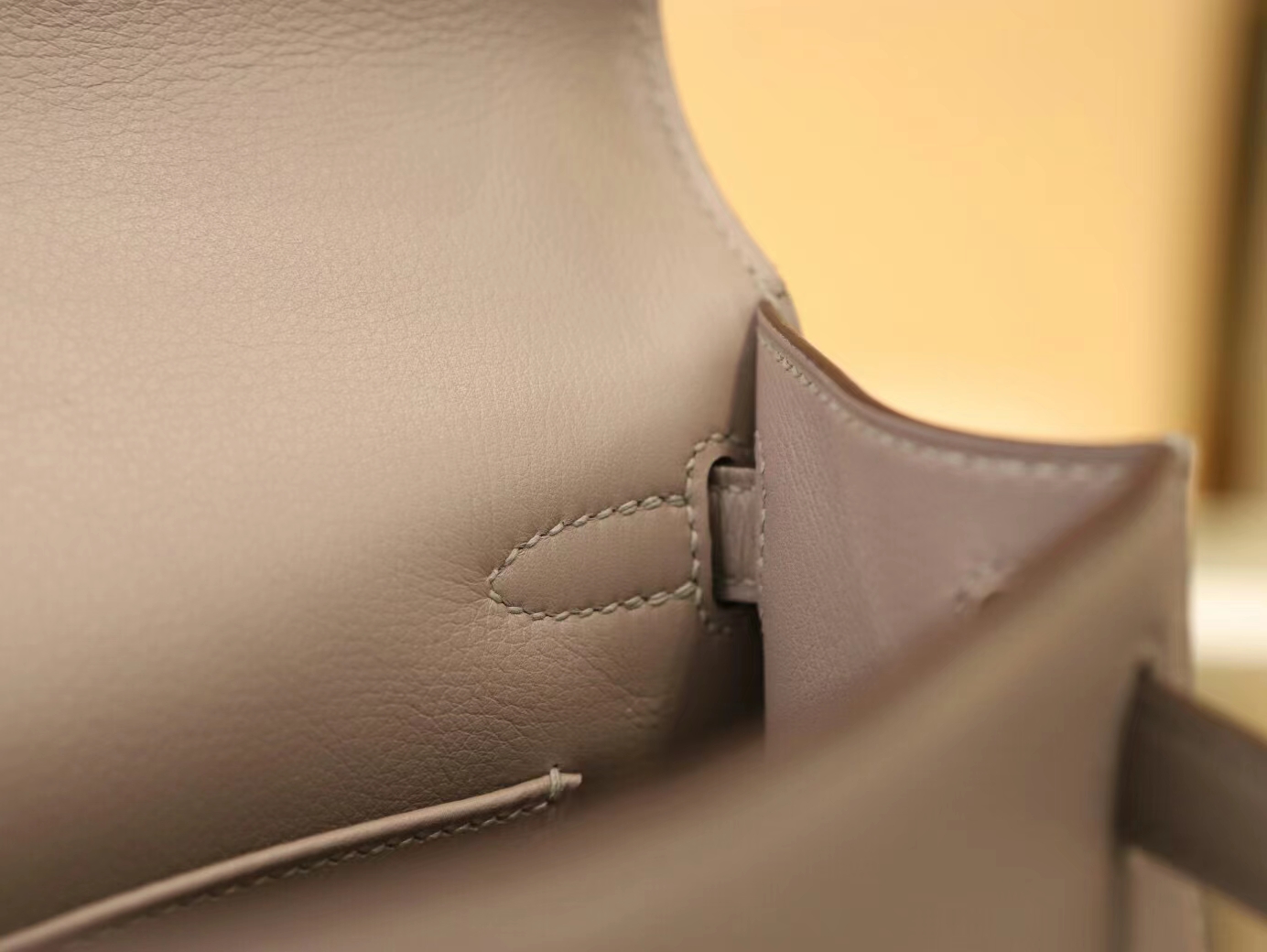 爱马仕迷你凯莉包1代 Hermes M8沥青灰Swift牛皮kelly pochette 银扣