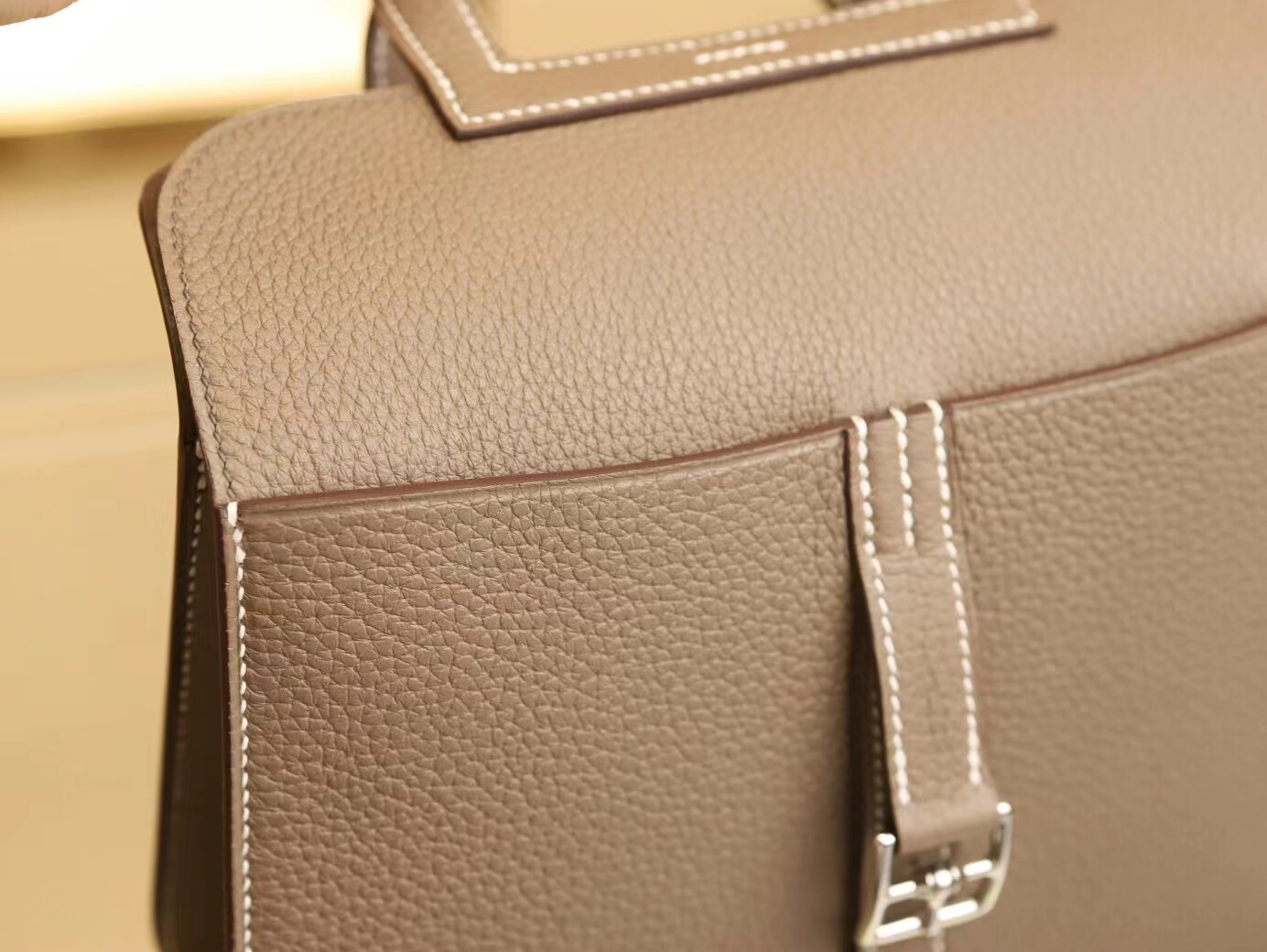 水也名品 Hermes Halzan25CM 爱马仕大象灰TC牛皮手提包斜挎包
