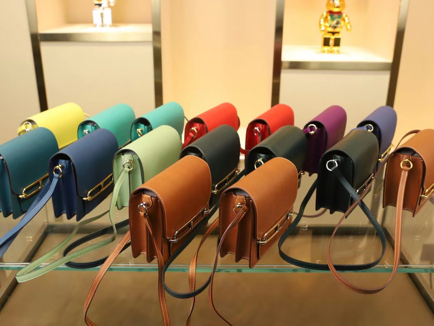爱马仕猪鼻子包 Hermes W0博斯普鲁斯绿Evercolor皮Roulis18CM 金扣