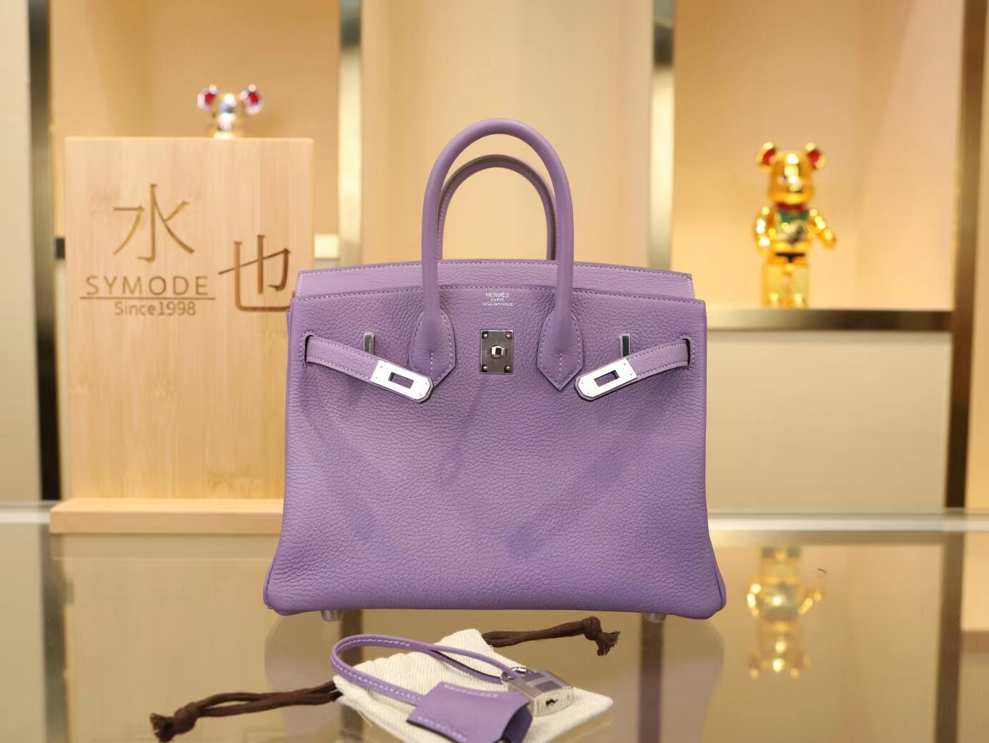 爱马仕包包定制 Hermes Birkin25CM 丁香紫Lilas Togo皮铂金包 银扣