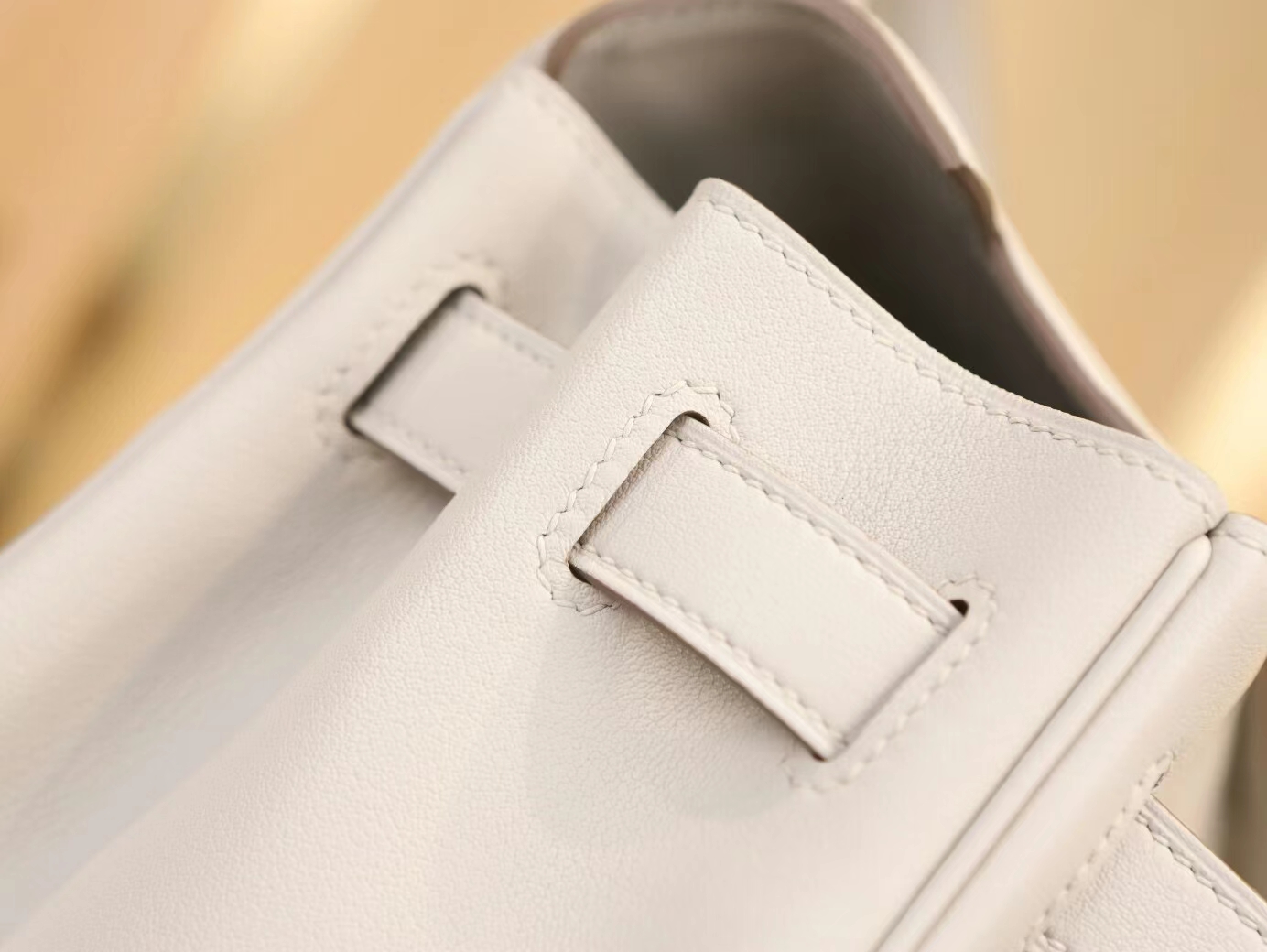 爱马仕包包定制 Hermes Kelly32CM 80珍珠灰Swift小牛皮凯莉包 银扣
