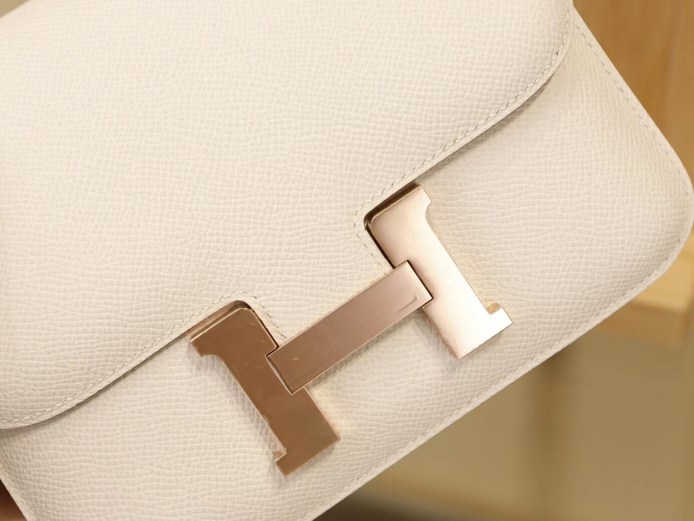 爱马仕康斯坦包 Hermes Constance18CM Epsom掌纹牛皮 玫瑰金扣