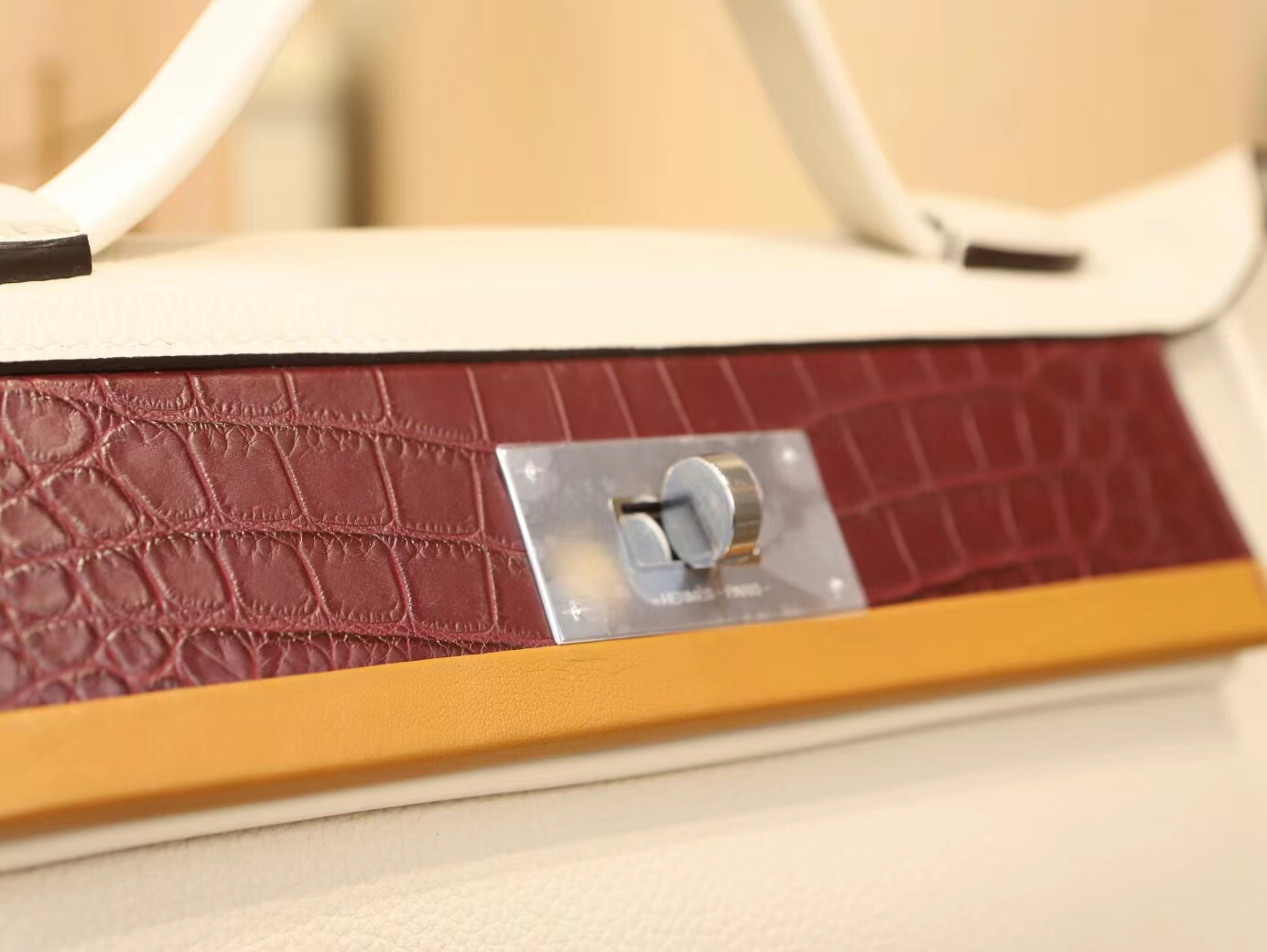 爱马仕Hermes Kelly 2424小号29CM 四拼色Togo皮拼Swift皮拼雾面鳄鱼皮