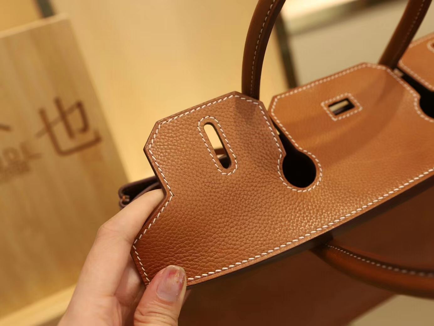 爱马仕包包货源 Hermes CK34焦糖棕福宝马鞍皮铂金包Birkin25CM/30CM