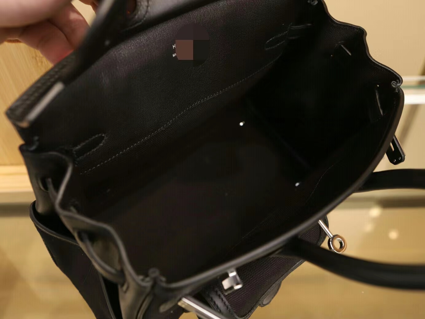 Hermes新款包包 爱马仕89黑色Toile Goeland帆布Birkin Cargo25CM