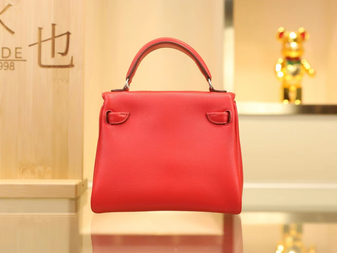 全手缝 Symode Hermes Kelly Doll 16CM S3心红色Swift皮拼J5天方夜谭粉亮面方块鳄鱼皮