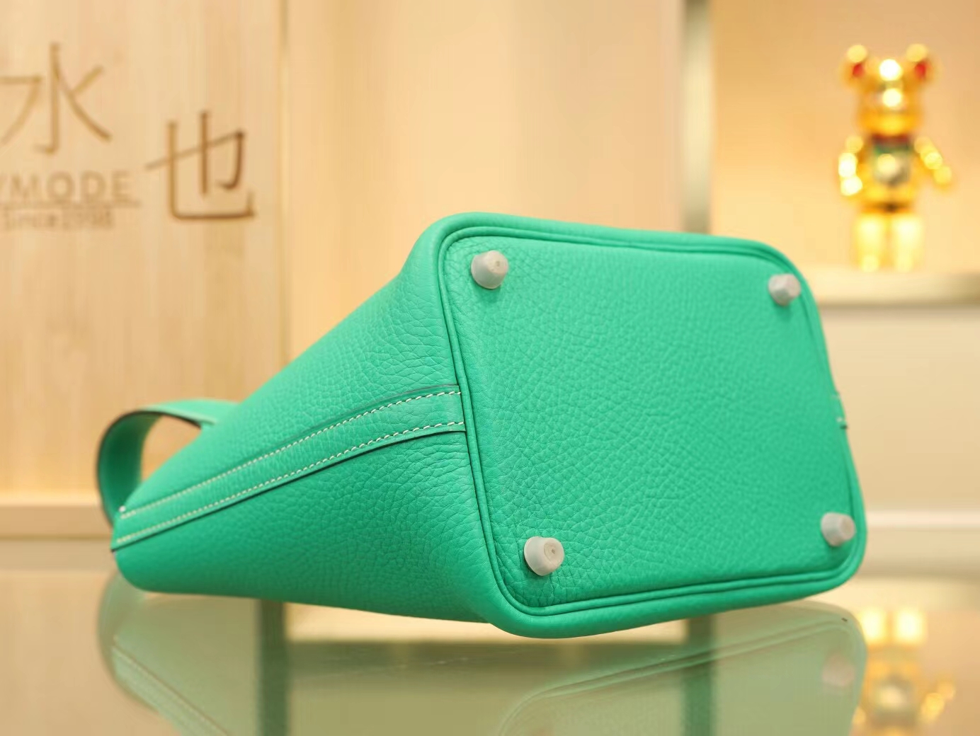 爱马仕菜篮子包Hermes Picotin Lock18CM 6W薄荷绿TC牛皮水桶包