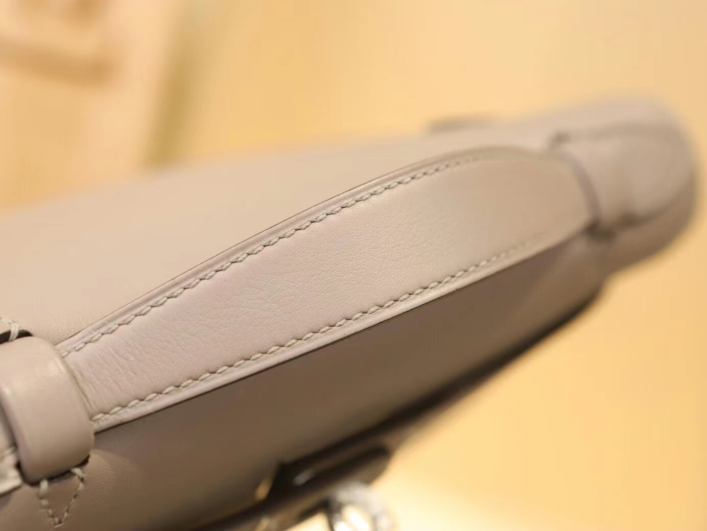 爱马仕迷你凯莉包1代 Hermes M8沥青灰Swift牛皮kelly pochette 银扣