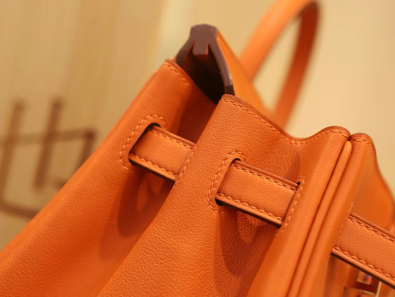 Hermes Birkin25CM 爱马仕CK93橙色Swift小牛皮铂金包 金扣