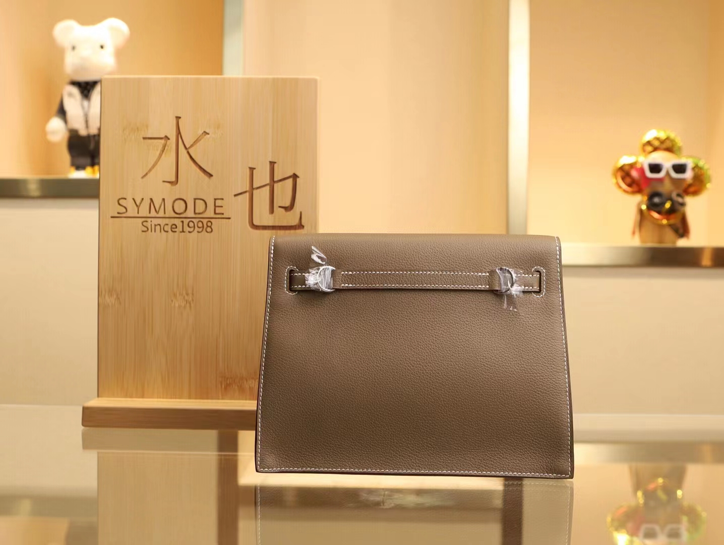 Symode Hermes爱马仕大象灰Etoupe Evercolor皮Kelly Danse22CM跳舞包