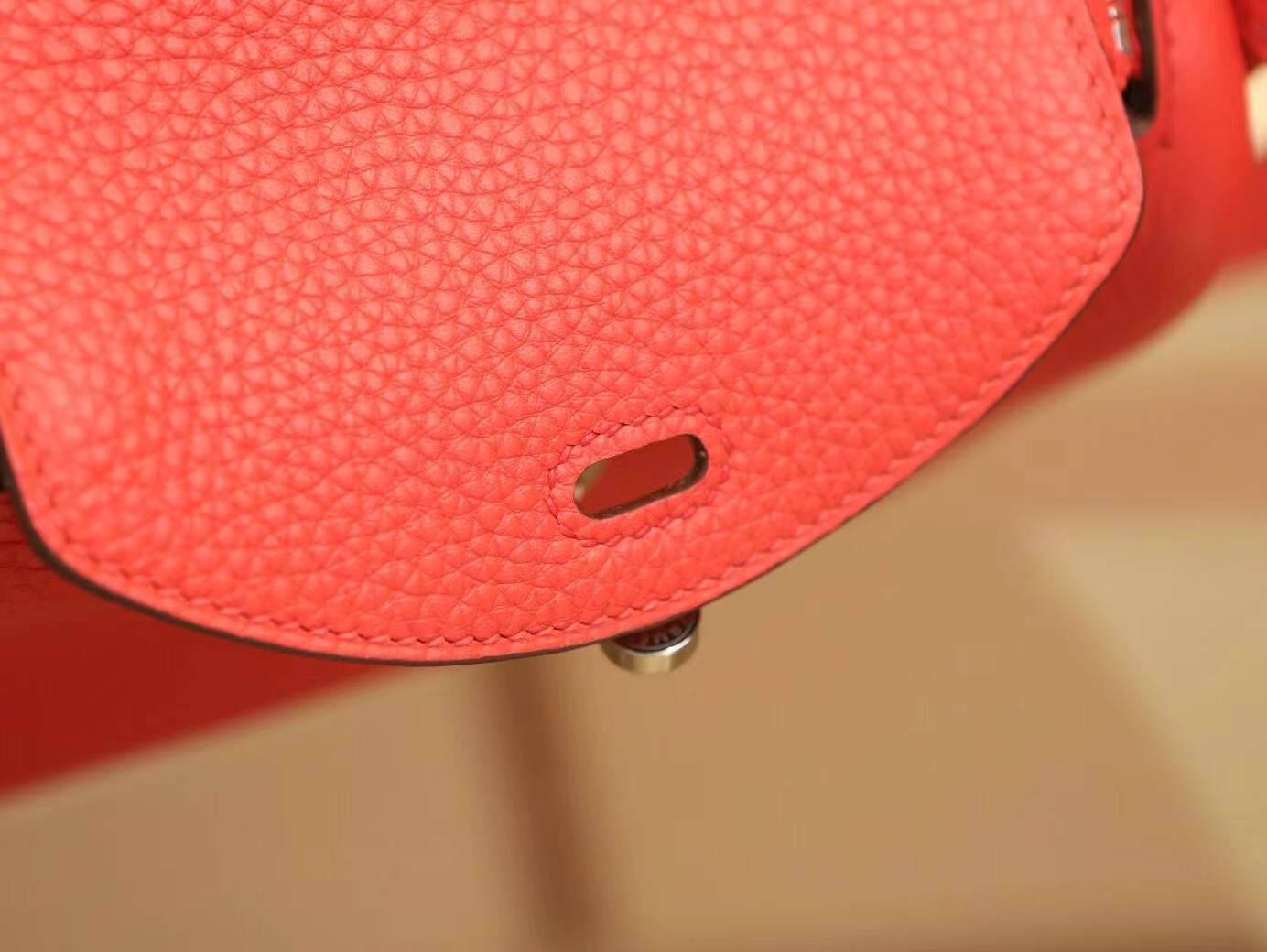 Hermes Mini Lindy19CM 爱马仕番茄红TC牛皮迷你琳迪包 银扣