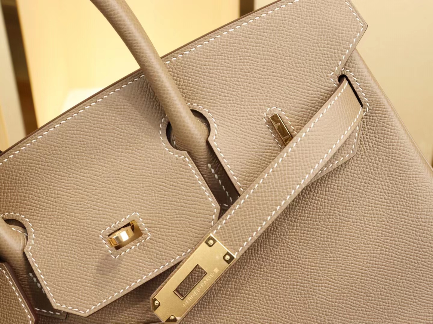 Hermes爱马仕大象灰CK18 Etoupe铂金包Birkin25CM/30CM 金扣/银扣