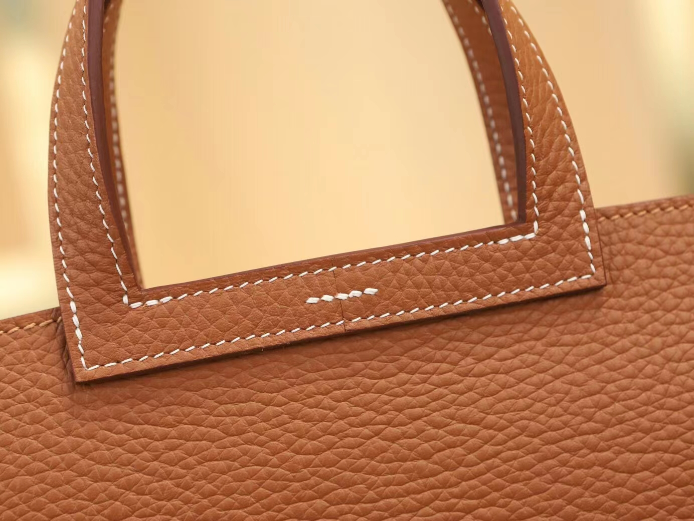 Hermes Halzan25CM 爱马仕金棕色TC牛皮手提单肩斜挎包 金扣