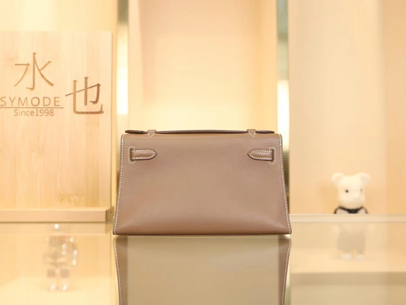 爱马仕一代迷你凯莉包 Hermes大象灰Swift小牛皮mini kelly pochette 1代 22cm