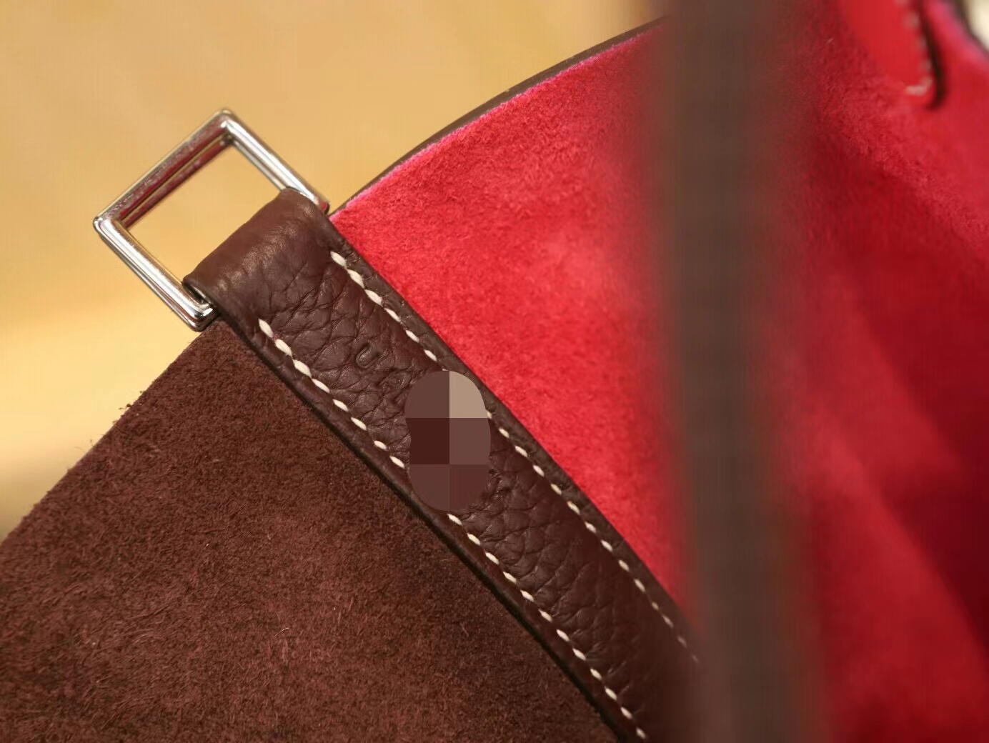 Hermes Picotin Lock18CM 爱马仕马鞍红对拼树莓粉菜篮子包水桶包