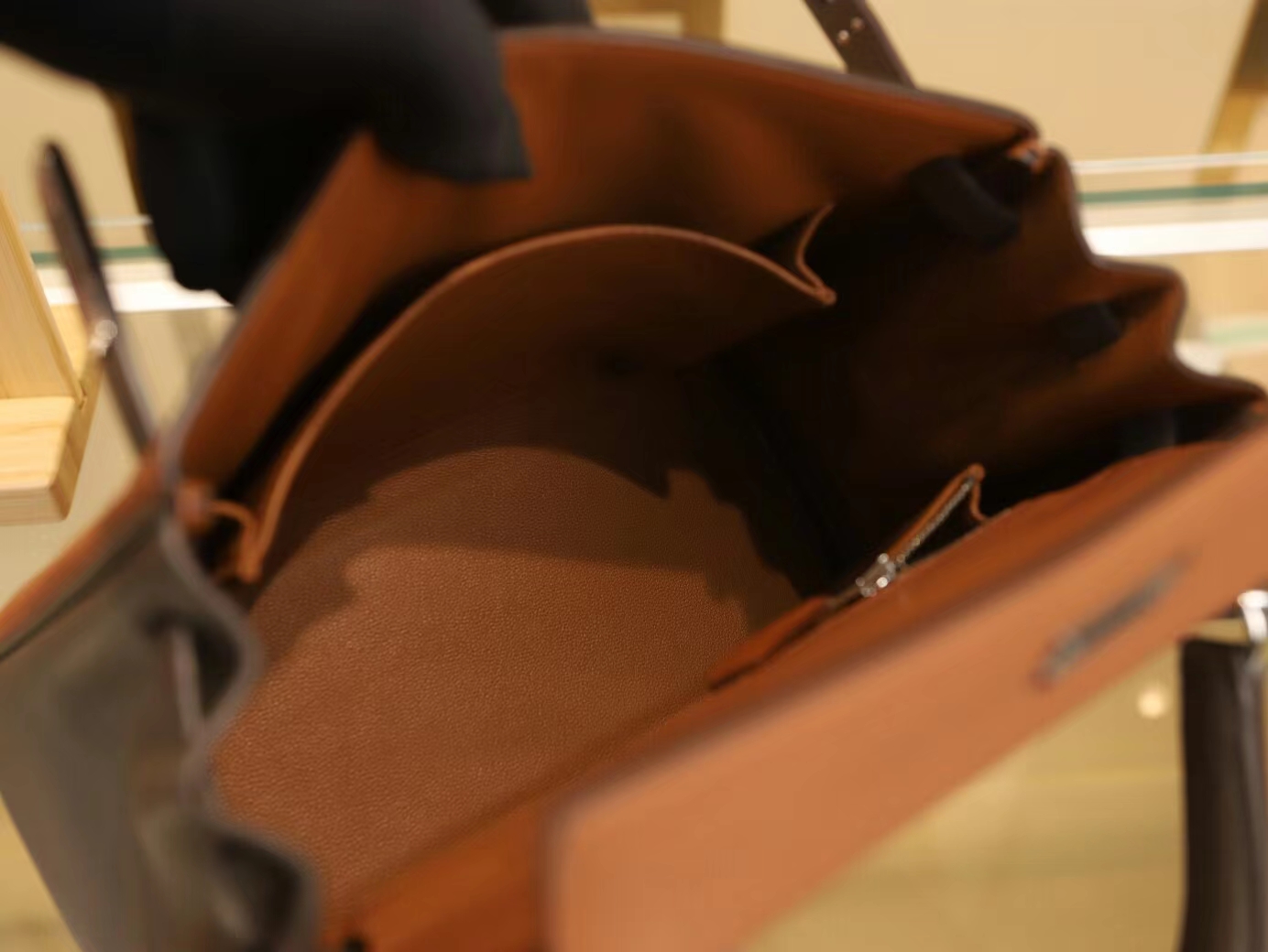 Hermes Kelly25CM 爱马仕金棕色拼8F锡器灰Evercolor皮拼色凯莉包
