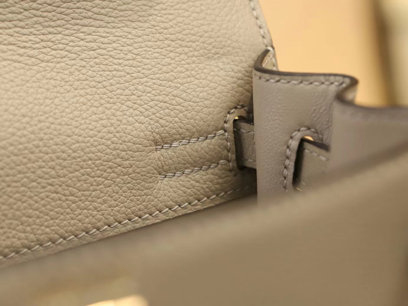 爱马仕女包批发 Hermes Kelly Danse22CM 斑鸠灰Evercolor皮跳舞包