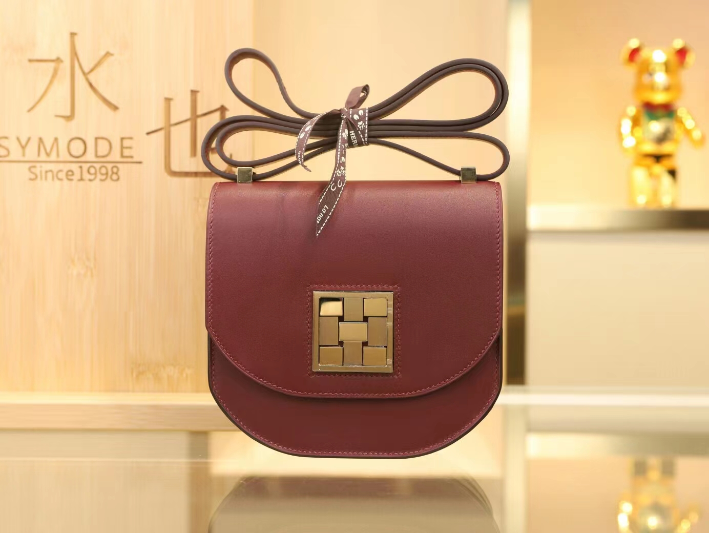 Hermes Masaique Mini17CM 爱马仕55爱马仕红马赛克包斜挎包 金扣