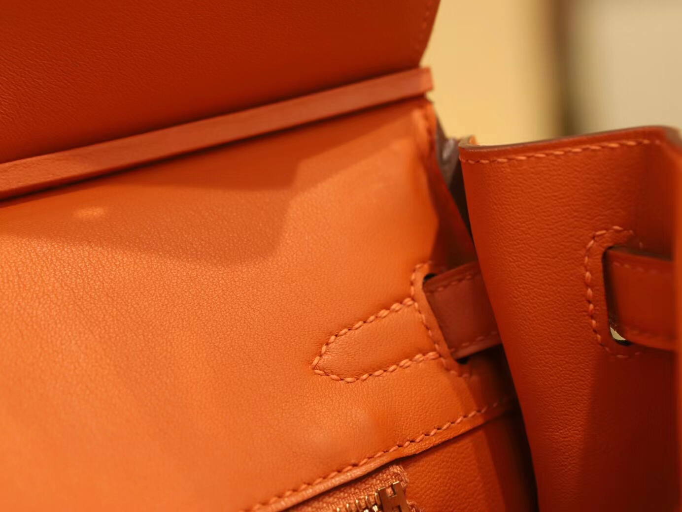 Hermes Birkin25CM 爱马仕CK93橙色Swift小牛皮铂金包 金扣