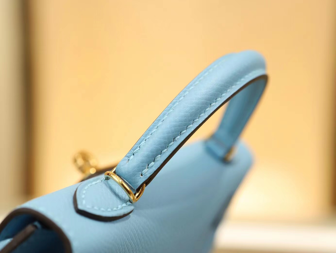 水也名品 Hermes爱马仕P3北方蓝Epsom皮Mini Kelly19CM迷你凯莉包二代