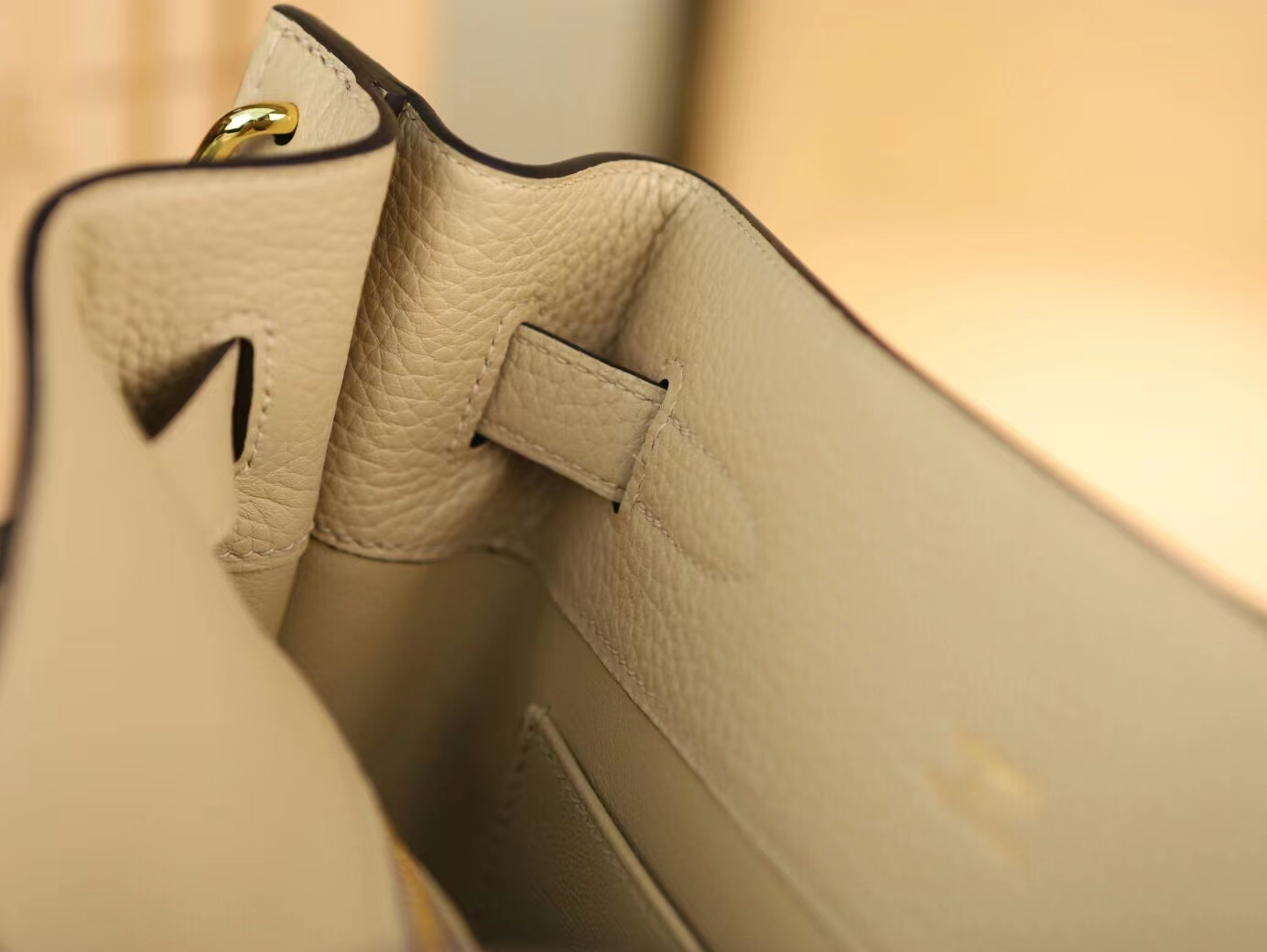Hermes Sokelly22CM 爱马仕S2风衣灰TC牛皮单肩斜挎水桶包 金扣