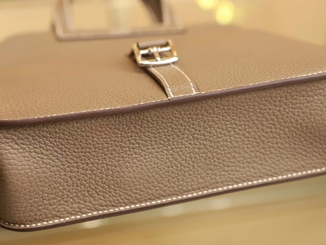 水也名品 Hermes Halzan25CM 爱马仕大象灰TC牛皮手提包斜挎包