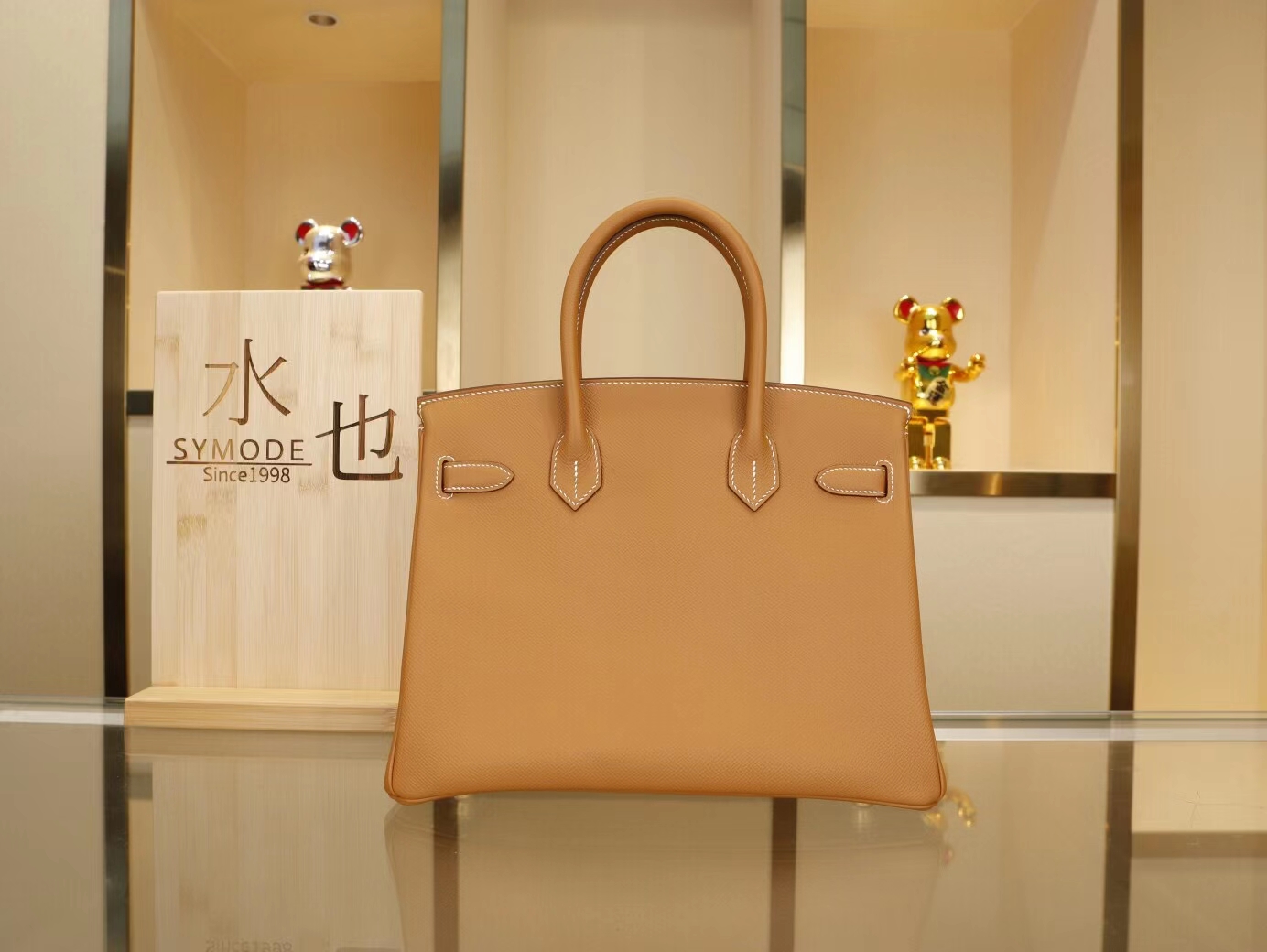 Hermes Birkin30CM 爱马仕CC37金棕色Epsom牛皮铂金包 金扣